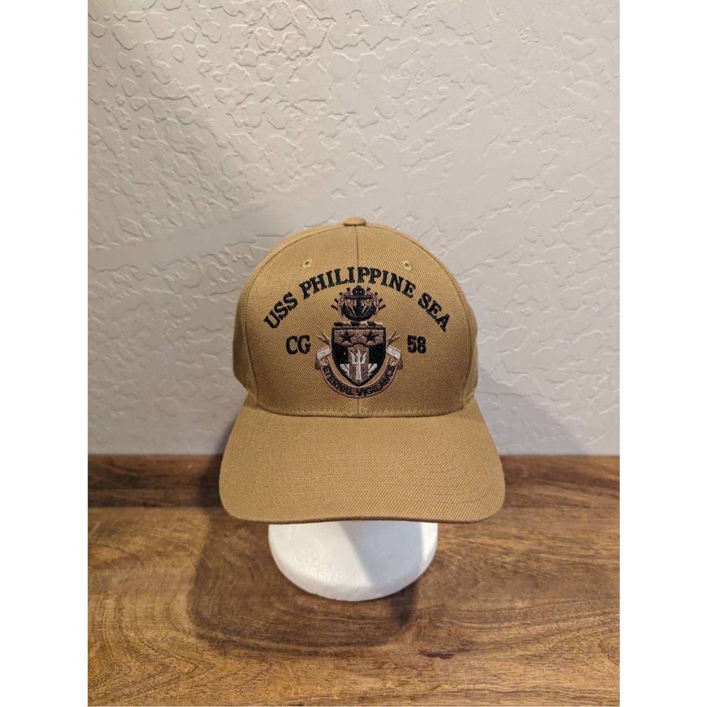 The Corps US Navy USS Philippine Sea CG 58 Beige Baseball Cap‎ One Size